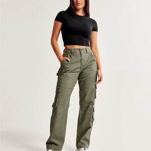 Abercrombie & Fitch High Rise Olive Cargo Pants